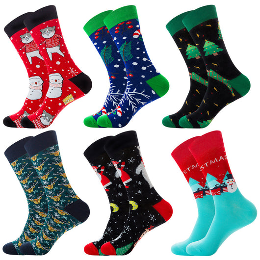 Calcetines Navideños para Hombre - Diseño Alce y Papá Noel en Algodón Premium - Image 48