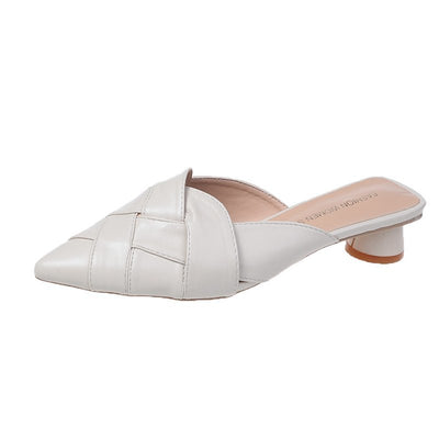 Sandalias de Cuero Suave con Punta Afilada y Tacón Medio para Mujer - Image 5