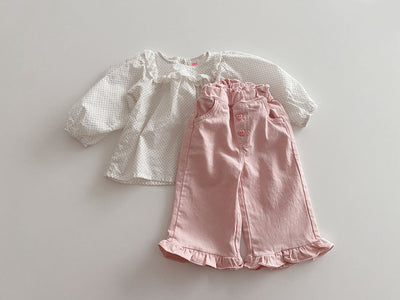 Pantalones Anchos de Niña con Detalle de Encaje y Oreja Retro - Moda Casual Primavera - Image 17