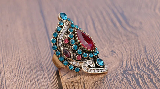 Anillo Vintage Diamante Azul Cristal - Image 12