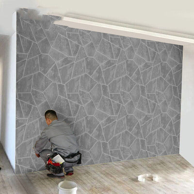 Papel Tapiz 3D Geométrico en Terciopelo Gris Ante - Image 7
