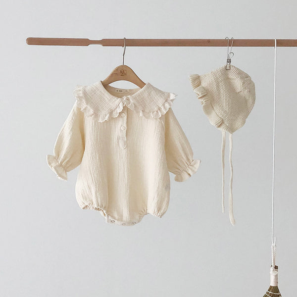 Vestido Princesa Mori con Cuello de Hoja de Loto - Mono Largo Liso para Niña - Image 5