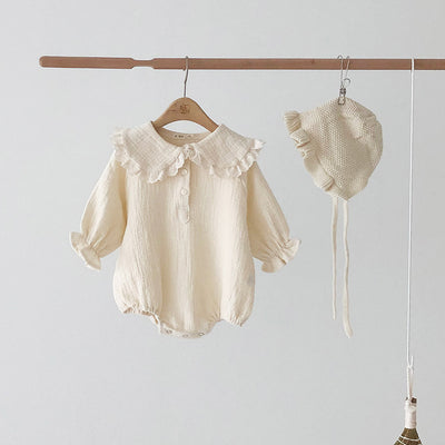 Vestido Princesa Mori con Cuello de Hoja de Loto - Mono Largo Liso para Niña - Image 5