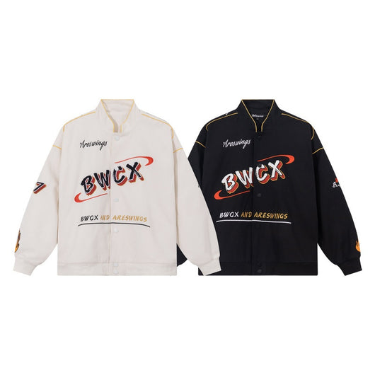 Chaqueta de Motociclista Bordada Unisex - Estilo American Street para Primavera y Verano