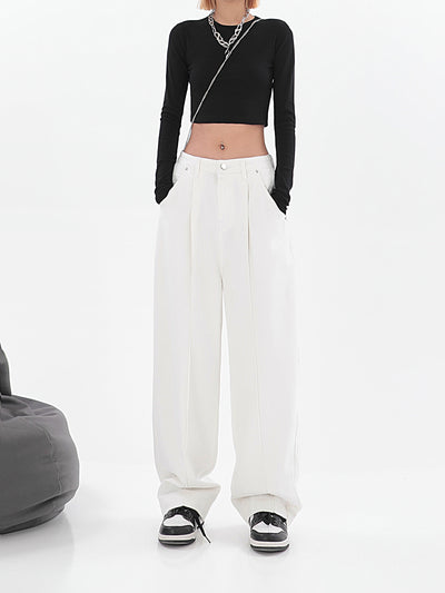 Pantalón Recto Cintura Alta Diseño Minimalista Tendencia Street Style - Image 14