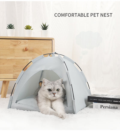 Cama Fresca para Mascotas con Carpa y Cojín Removible - Image 11