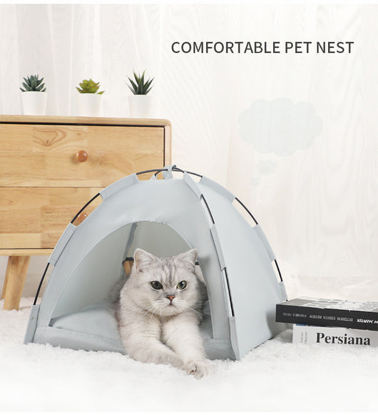 Cama Fresca para Mascotas con Carpa y Cojín Removible - Image 11