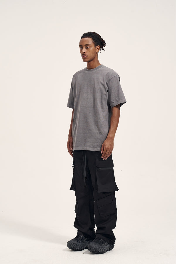 Pantalones Casuales Retro para Hombre con Bolsillos Múltiples y Cierre Lateral