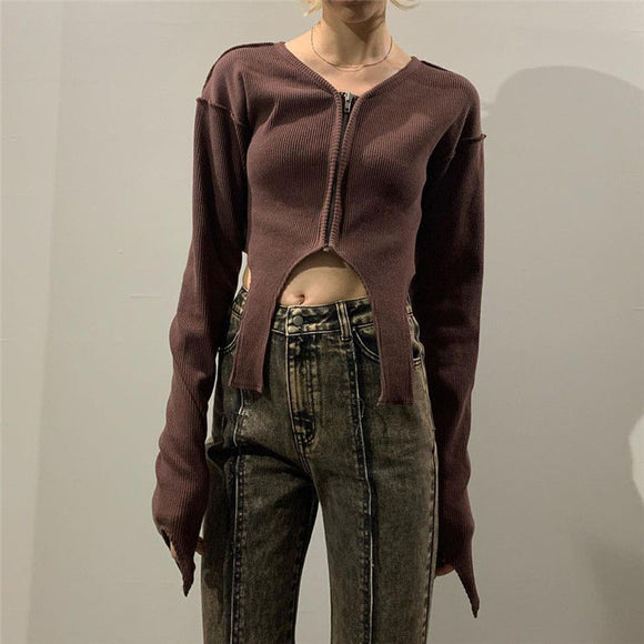 Jaqueta Cropped de Manga Longa com Design Moderno para o Outono