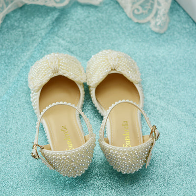 Zapatos de Princesa Infantiles Blanco Perla con Moño - Image 5