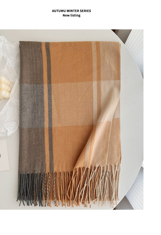 Chal Pashmina Escocés con Borlas para Mujer - Tejido Grueso y Cálido - Image 32