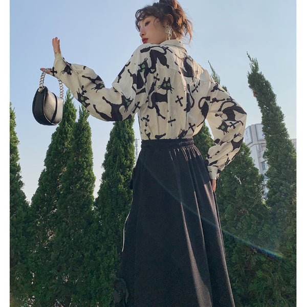 Falda A-Línea Midi Elegante para Primavera y Otoño