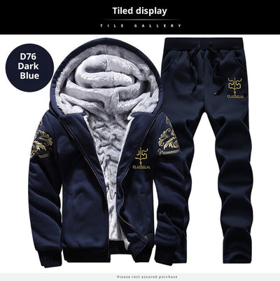 Conjunto Deportivo Dos Piezas Grueso Abrigo Polar para Hombre Talla Grande - Image 19