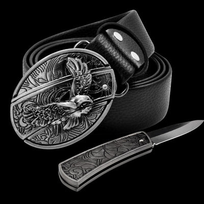 Cinturón de Cuero con Cuchillo Integrado y Hebilla de Seguridad - Image 17