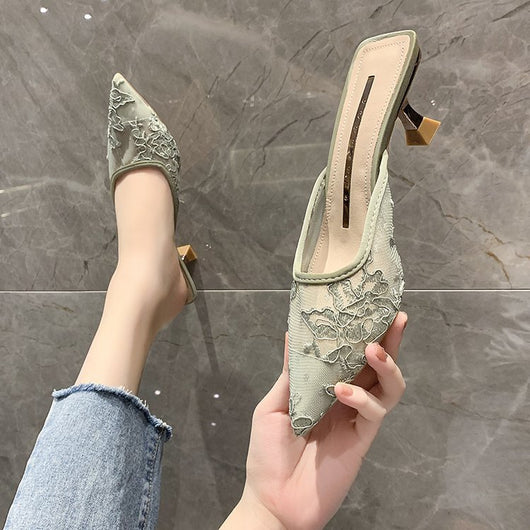 Sandalias y Pantuflas Tipo Baotou de Punta Cerrada para Mujer - Image 12