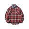 Camisa Denim con Solapa a Cuadros Retro para Hombre