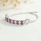 Pulsera de Plata Esterlina S925 con Granate Púrpura y Circones para Mujer