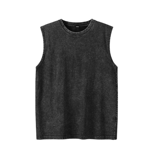 Camiseta sin mangas suelta desgastada estilo americano para hombre
