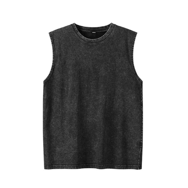 Camiseta sin mangas suelta desgastada estilo americano para hombre