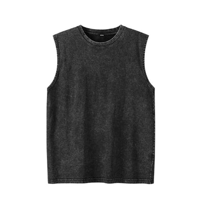 Camiseta sin mangas suelta desgastada estilo americano para hombre