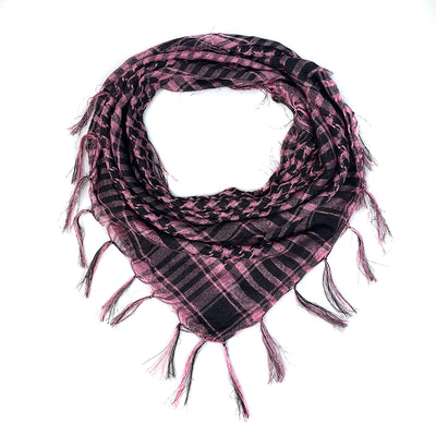 Pañuelo Táctico Keffiyeh Cuadros Houndstooth con Borlas Desértico - Image 8