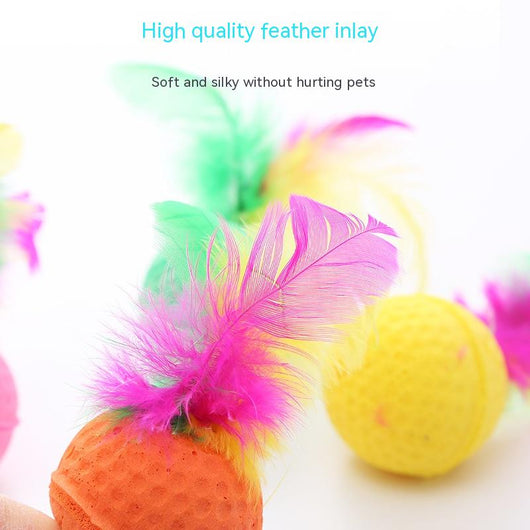 Set of colorful two-tone foam cat toy balls, each 4cm in diameter, in various bright color combinations. - Image 10