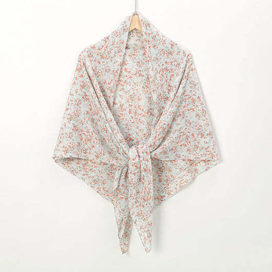 Pañuelo Cuadrado de Gasa Estampado Perla con Pliegues - Image 21