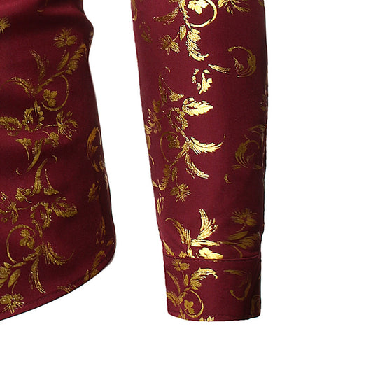 Camisa Casual Hombre con Estampado Floral Bronce - Image 19