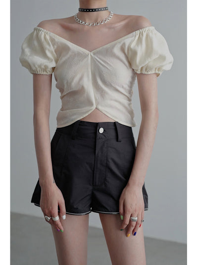 Blusa Elegante para Mujer con Mangas Abullonadas y Detalle Fruncido - Image 14