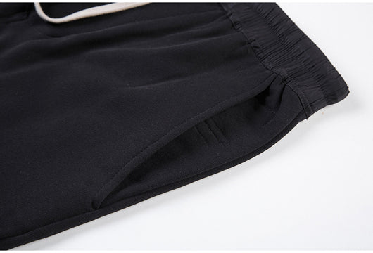 Pantalones Holgados de Algodón con Cintura Elástica y Bolsillos - Gris y Negro - Image 11