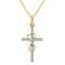 Alloy Pendant With Diamond And Eight-character Cross Necklace Dorado 1PC