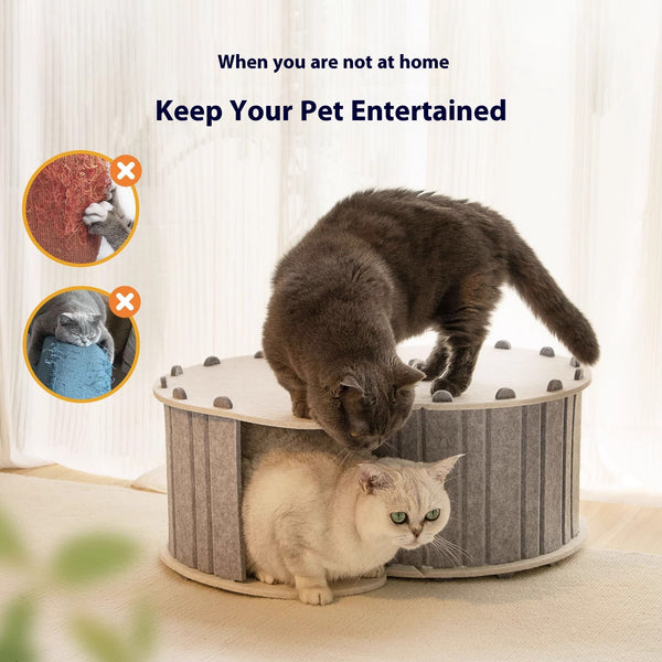 Nido Rascador Plegable Semicerrado en Fieltro para Gatos