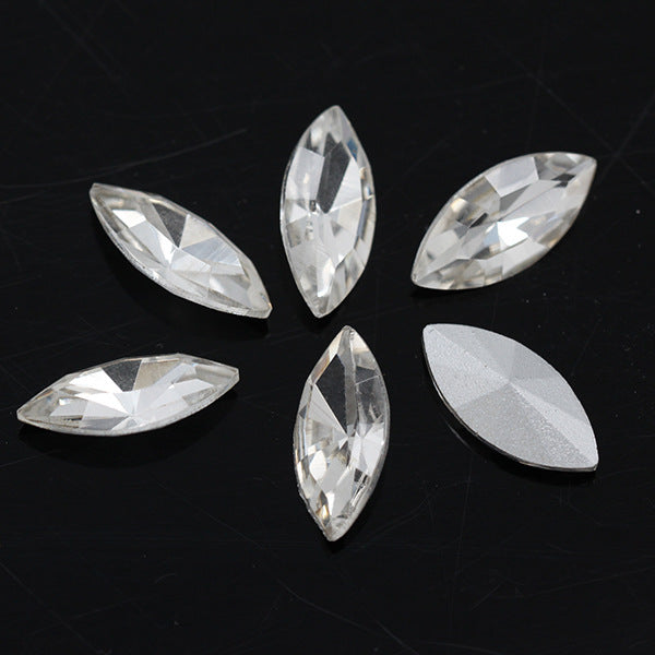 Diamante Suelto de Cristal Facetado Ojo de Caballo con Base Plateada - Image 5