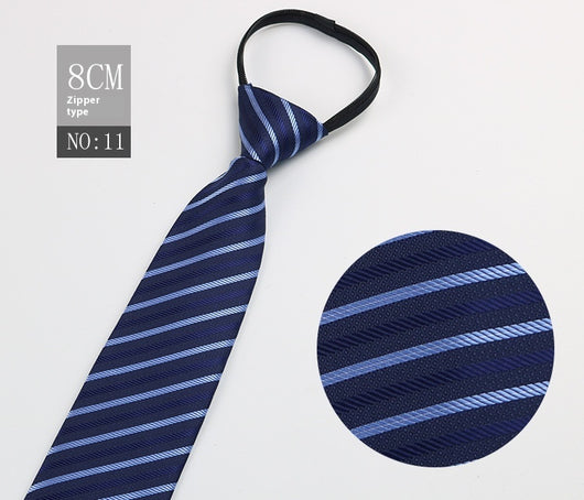 Corbata Negra Rayada Azul con Cierre Rápido - Corbata Ejecutiva Lazy Zip - Image 12
