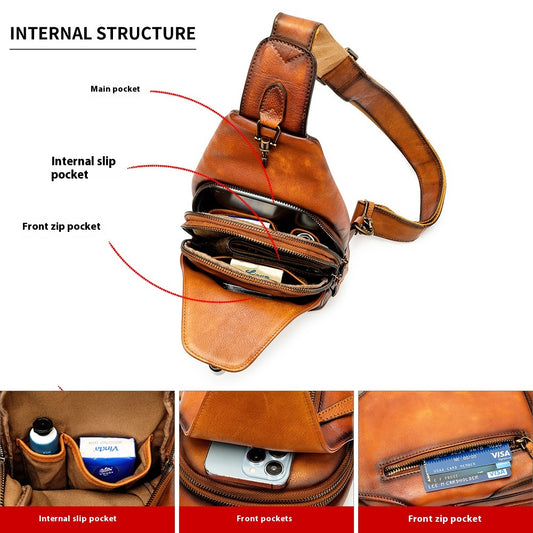 Bolso de Cuero Retro Multifuncional para Hombre y Mujer - Image 3