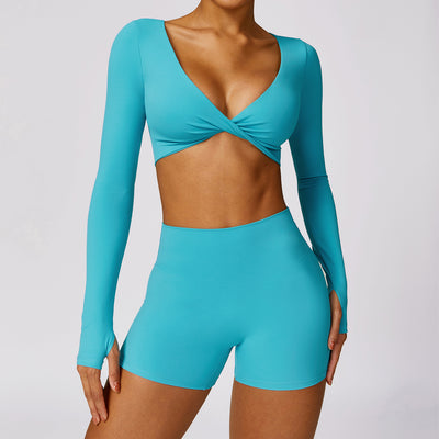 Conjunto de Yoga y Ejercicio de Secado Rápido en Colores Sólidos - Image 6