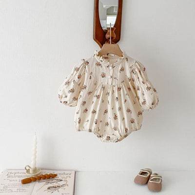 Blusa Infantil Primavera Estilo Coreano Floral Manga Larga - Image 4