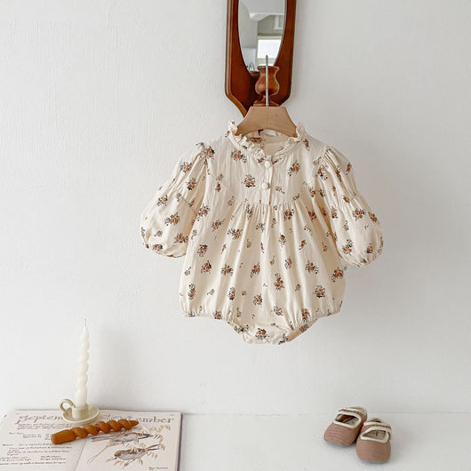 Blusa Infantil Primavera Estilo Coreano Floral Manga Larga - Image 4