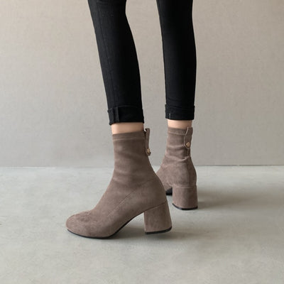 Botas Elásticas Cortas Talla Grande Diseño Delgado - Image 9