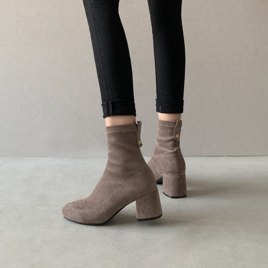 Botas Elásticas Cortas Talla Grande Diseño Delgado - Image 9