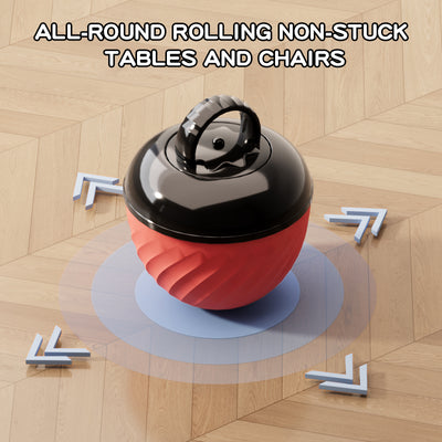 Red and black smart interactive pet toy ball with a textured swirl pattern and an attached red rope. - Image 7