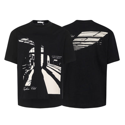 Camiseta Unisex Estampado Urbano Luz y Sombra - Cuello Redondo Manga Corta - Image 3