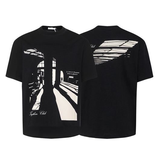 Camiseta Unisex Estampado Urbano Luz y Sombra - Cuello Redondo Manga Corta - Image 3