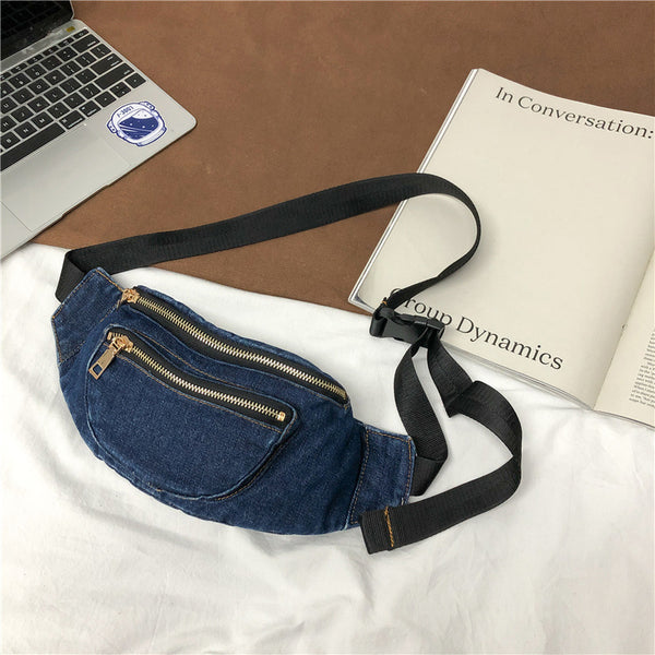 Bolsa de Pecho Denim Estilo Harajuku Japonés y Coreano