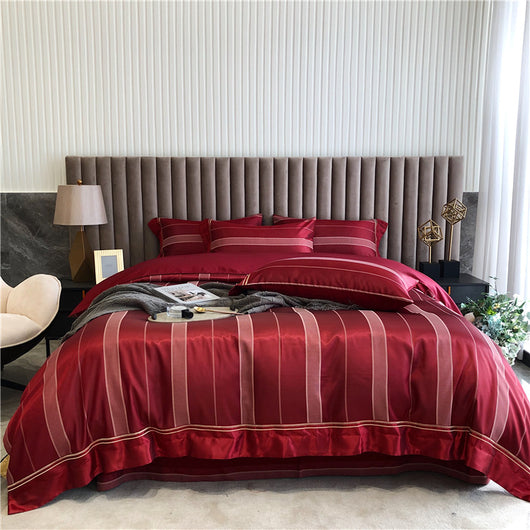 Juego de Cama de Algodón Puro 4 Piezas - Lujo Minimalista para Primavera y Verano - Image 9