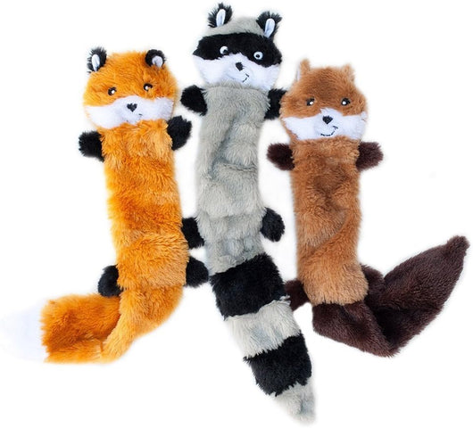 Juguetes para Perros sin Relleno - Zorro, Mapache y Ardilla con Sonajero - Image 4
