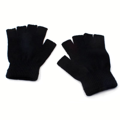 Guantes sin dedos tejidos coreanos para otoño e invierno - Image 3