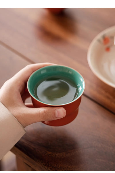 Taza de Té Cerámica Rojo Prohibido Alta Temperatura con Esmalte Artesanal - Image 12