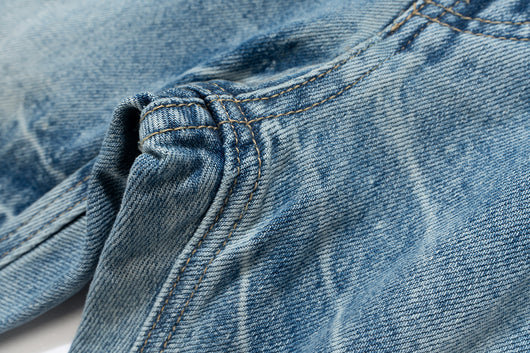 Pantalones Bootleg Paris Style con Patrón Rayo Efecto Lavado y Corte Desgarrado - Image 10