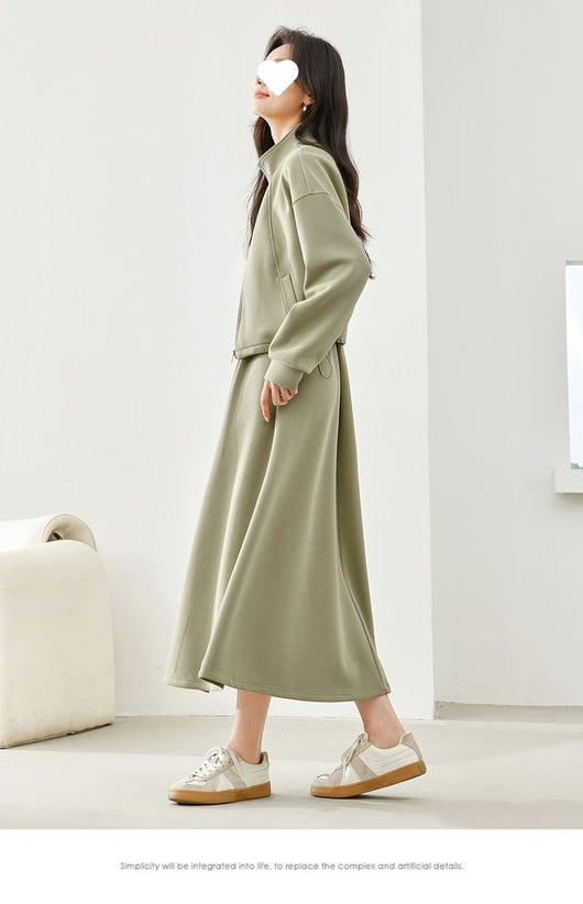 Falda Sastre Casual Verde Guisante para Mujer - Image 12